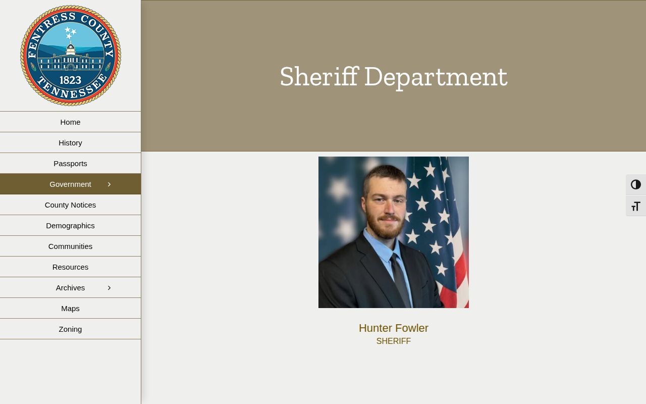 Fentress County sheriff contact and arrest roster source